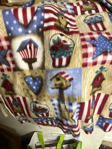 Americana Fleece Fabric Baum Textiles 1.75 Yards 60 Inch Wide Patriotic - Picture 1 of 5