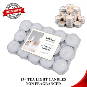 Opella 15 Candele Tealight Senza Profumo - Lunga Bruciatura, Non Profumate - Foto 1 di 4