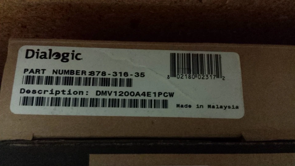 Dialogic DMV1200A  DM/V1200 DMV/1200A4E1PCIW    878-316 - Image 1 of 4