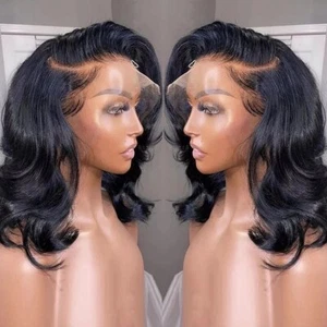 13x4 Body Wave Lace Frontal Human Hair Wigs Short Bob 4x4 Lace Closure Front Wig - Picture 1 of 12