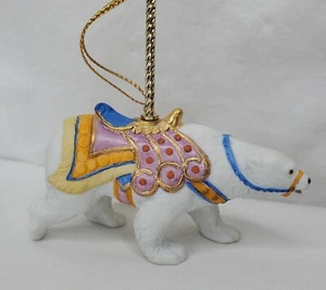 Vintage Lenox Eisbär Weihnachtsschmuck Karussell lila blau gold Akzente - Bild 1 von 13