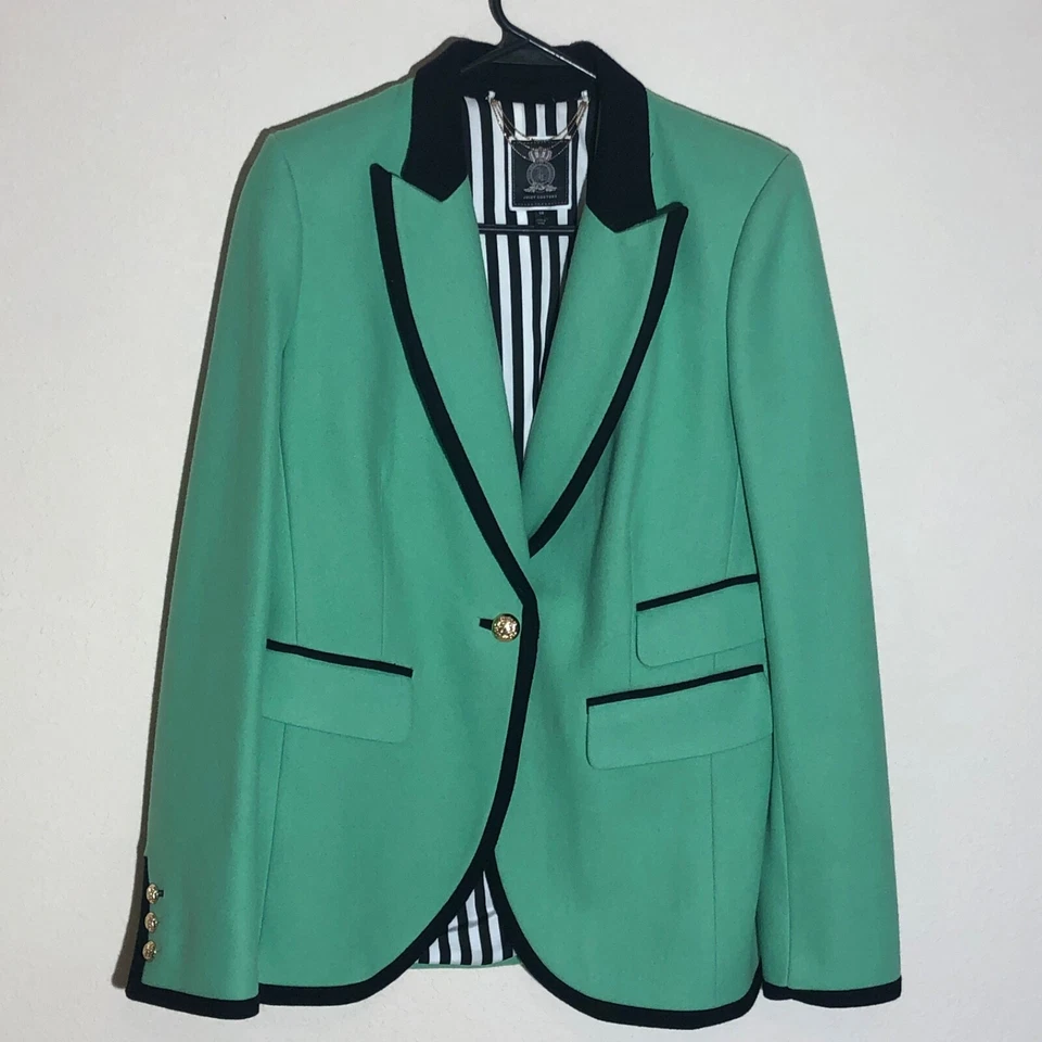 Juicy Couture Sea Foam Green VTG Blazer with Black Trim  Career Jacket Y2K - Image 1 of 4