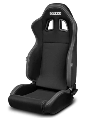 Sparco R100 黑色带灰色赛车座椅躺椅通用  — 第 1/4 张图片