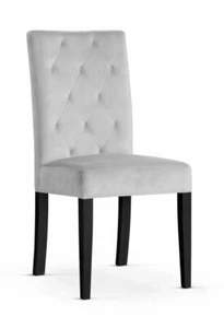 Stuhl Polsterstuhl Odis Esszimmerstuhl Gewebe Holzfüße schwarz Antik Look  08 - Bild 1 von 12