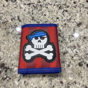 Stephen Joseph Red And Blue Pirate Trifold Wallet Preowned GUC  - Picture 1 of 8