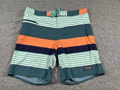 Patagonia Wavefarer Board Shorts Mens 40 Multi Color Stripes 10" Legs Tie Front - Image 1 of 4