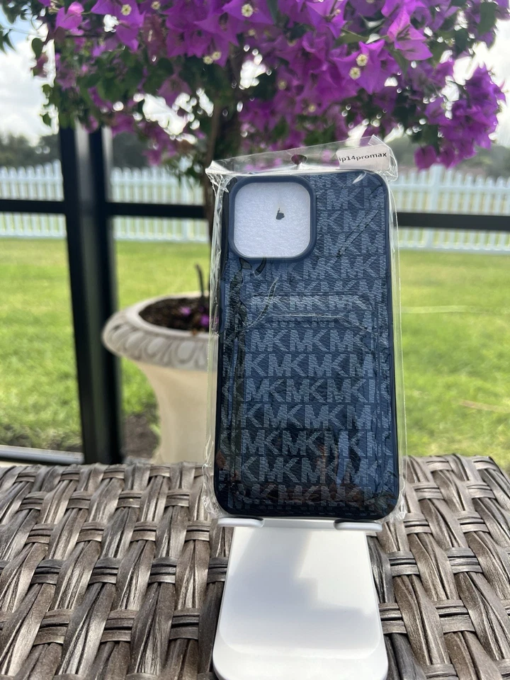 Роскошный розетка дизайнерский черный унисекс бумажник подпись чехол iPhone 14 Pro Max! - Изображение 1 из 1