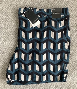 NUEVO M&S Pantalón Corto de Natación Estampado Geométrico Secado Rápido Mezcla Gasolina Autógrafo: 2XL, 3XL, 4XL - Imagen 1 de 3
