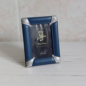21st Century Photo Frame Miniature Navy Silver Plastic Portrait Photo 6x8cm Deco - Picture 1 of 14