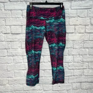 Patagonia Yoga Centered Crop Capri Tights Canyon Glades Gr. S Teal Pink  - Bild 1 von 8