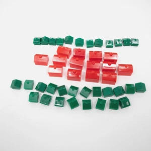 32 Green Houses 14 Red Hotels Parts Pieces 1961 Monopoly Banking Game - Picture 1 of 4