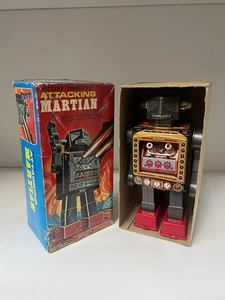De colección Atacante MARTIAN SH HORIKAWA Japón Juguete de Lata Robot Espacial en Caja Batería Operativa - Imagen 1 de 24