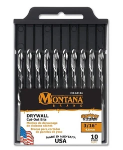 Montana Brands MB-63194 Drywall Cut Out Drill Bits, 3/16", 10 Pack - Picture 1 of 2