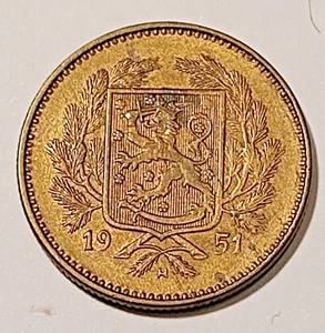 * Finlandia * 5 markkaa * 1951 * ottone * condizione 1+ * - Picture 1 of 2