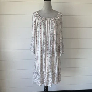 Style & Co white base and floral/paisley pattern, Dress With 3/4 Belle Sleeves M - Picture 1 of 11