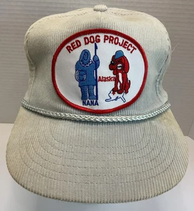 VINTAGE RED DOG PROJECT ALASKA NANA CORDUROY PATCH (RED WHITE & BLUE) CAP HAT - Picture 1 of 7