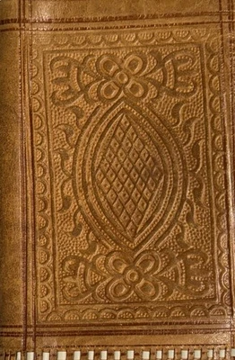 Vintage Moroccan Leather Tooled Wallet Unisex  Tan Brown Leather - Image 1 of 4