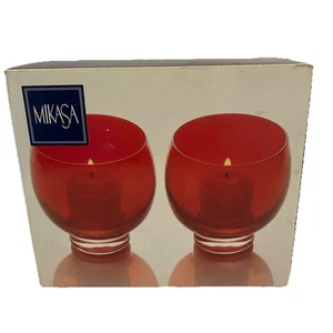 2er Set MIKASA Y2K Cheers Rubinrot Glas Votivkerzenhalter - Slowakei - LS225 - Bild 1 von 11