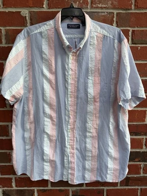 Camisa Roundtree & Yorke XXL Multicolor Seersucker Manga Corta Rayas M3 Foto 1 de 4