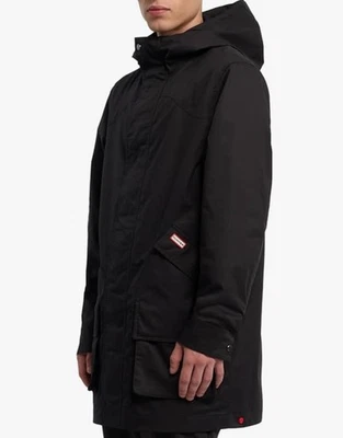 HUNTER Men's Black Downing Hooded Rain Jacket  Size MEDIUM NEW WITH TAGS - Image 1 of 4