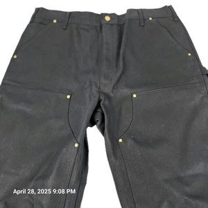 CARHARTT Work Pants Men's 40x30 Loose Fit Firm Duck Double-Front Utility Black - Picture 1 of 8