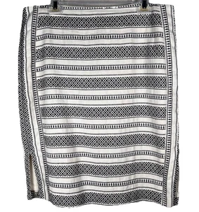Ann Taylor Loft Sz 14 Pencil Skirt Knee Length High Rise Geometric Striped - Picture 1 of 10