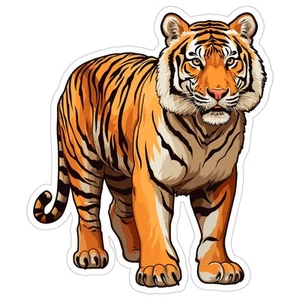 Tiger Sticker 4 Inch - Waterproof Animal Vinyl Decal for Laptop Water Bottle Car - Picture 1 of 8