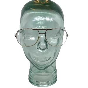 Vintage Magnivision Gold Aviator Eyeglass Frames Readers XL Pilot Read Full Rim - Picture 1 of 20