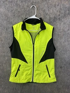 Brooks Running Vest Women's Medium Neon Yellow Shelter Technology High Vis Zip - Picture 1 of 12
