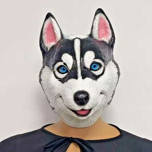 Máscara Cosplay Cabeza de Perro Husky Halloween Látex Suave Casco Máscaras Accesorios - Imagen 1 de 12