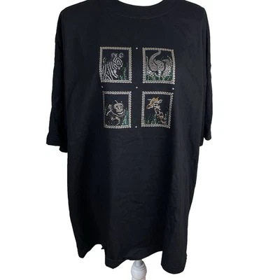 Top Christine Alexander Swarovski Mujer XXL 2X Animales de Safari S/S Adornado EC Foto 1 de 4