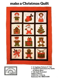 Vintage 1970s Quilter's Heaven Pattern CHRISTMAS QUILT WALL BANNER by E. McCord - Picture 1 of 5