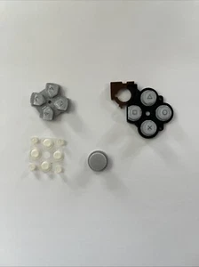 Offizielle Original-Zubehör-Hersteller Silber Sony PSP 2000 2001 rechte Tasten Gummi ABXY Set Thumbstick - Bild 1 von 3