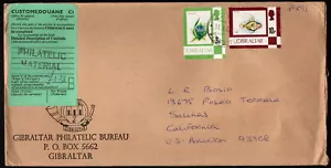 Gibraltar - 1980 - Cover to Salinas, California, United States - Fish Topical - Picture 1 of 1