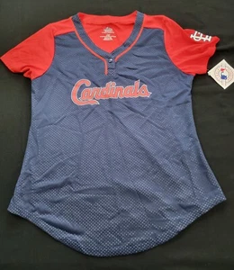 St. Louis Cardinals Shirt Jersey Style by Majestic NWT Large League DIva - Picture 1 of 12