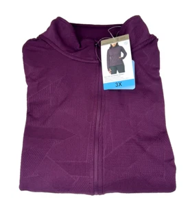 Giacca jacquard Mondetta full zip colore viola potente donna taglia 3X - Foto 1 di 6