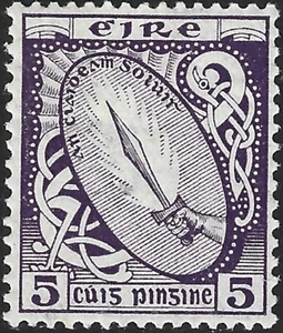 1923 Irland Sg 78 5d tiefviolett montiert postfrisch - Bild 1 von 2