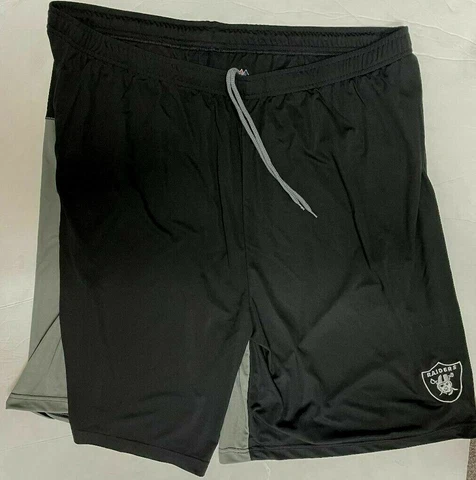 LAS VEGAS RAIDERS TEAM NFL MENS 2 TONE PERFORMANCE SHORTS DRI FIT WORKOUT NEW Cover