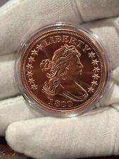 DRAPED BUST LIBERTY 1800 FINE .999 COPPER ROUND 1 OZ IN CAPSULE MADE IN USA GSM