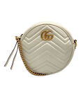 GUCCI Round chain shoulder bag GG Marmont quilted 550154 493075 #1632