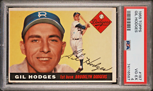 1955 TOPPS 187 GIL HODGES PSA 4 VERY GOOD EXCELLENT BROOKLYN DODGERS HOF
