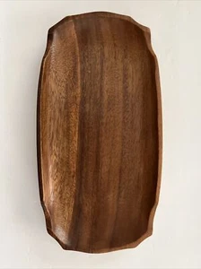 Vtg. Acacia Wood Rectangle Wooden Tray Made in the Philippines 15” X 8”EC - Picture 1 of 4