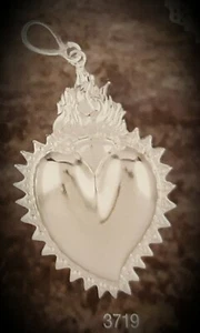 Anhänger Ex Voto Herz Votiv Gnade Erhalten In Silber 5×2,5 Cm - Bild 1 von 1
