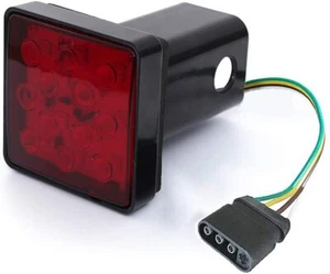 12 LED Brake Light Trailer Hitch Cover Towing & Hauling for 2" Receiver Red Lens - Picture 1 of 6