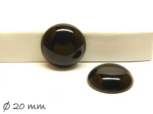 2 Stk. Schwarzer Achat Cabochons zum Einkleben in Fassungen, Ø 20 mm - Bild 1 von 1