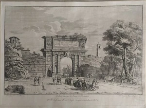 Veduta esterna di Porta Romana 1788 - Aspari Domenico misure tavola mm 470 x 63 - Picture 1 of 1