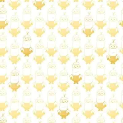 Minions Movie Kevin Tonal Yellow on White Minion QT Fabric By the FQ 1/4 YD - Image 1 of 4