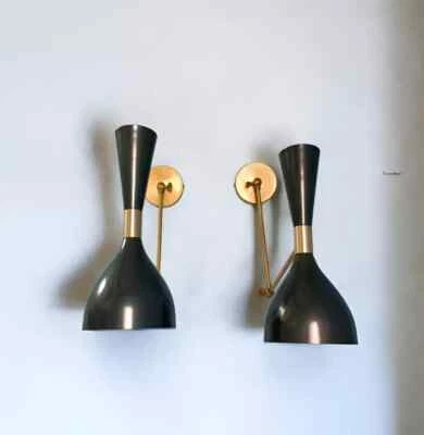 LUMINARIA DE PARED DEL SIGLO 50 LATÓN SPUTNIK MODERNA ITALIANA INDO OSCILANTE ACCESORIO DE PARED Foto 1 de 4