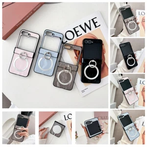 Custodia cavalletto anello specchio per Samsung Galaxy Z Flip 6 5 4 3 cover rigida lucida - Foto 1 di 19