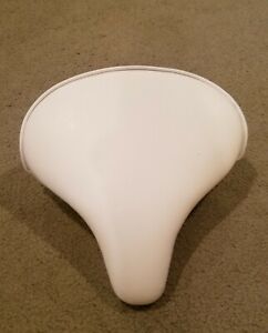 NEW WHITE COMFORT BEACH CRUISER BICYCLE SPRING SADDLE/SEAT 